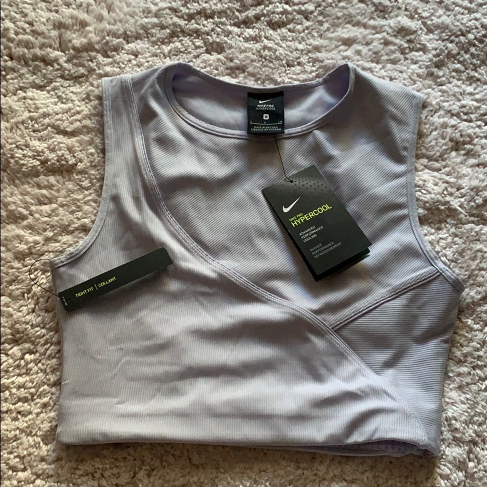Crop top, steel blue.